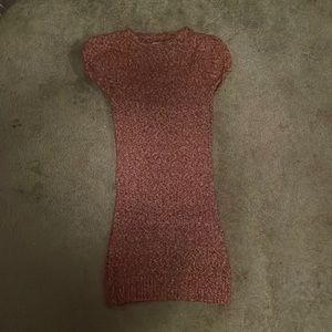 Glimmer Pink Knit Sweater Dress